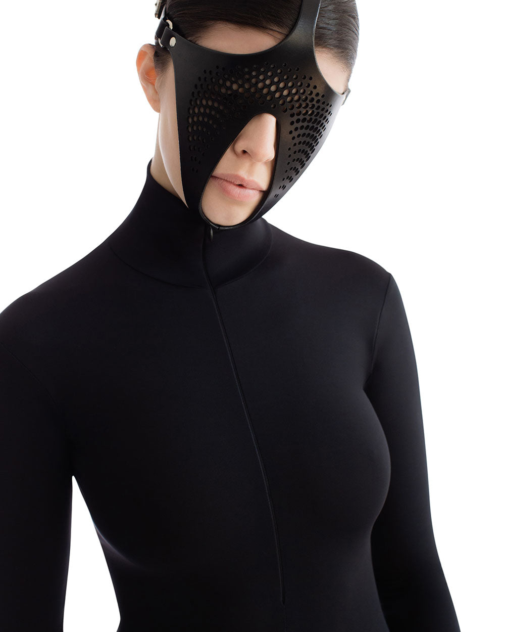 anoeses black leather fetish mask FLKN