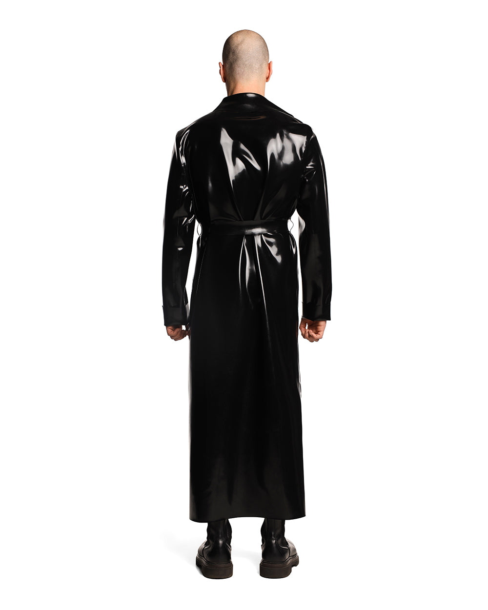 Latex Long Latex Coat With Belt – ANOESES