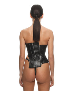 Leather Corset With Zippers Black – ANOESES