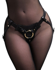 black leather strap-on panties by anoeses