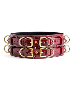 Patent leather belt Louis Vuitton Burgundy size 80 cm in Patent