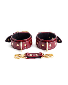 Hand & Ankle cuffs "Aura" Burgundy Patent Sale
