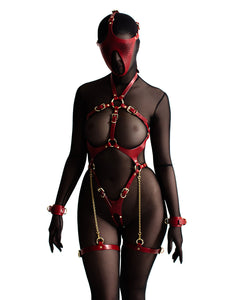 anoeses leather fetish mask and harness