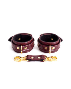 Hand & Ankle cuffs  "Dita" Burgundy