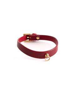 red leather choker