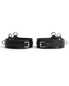black leather cuffs