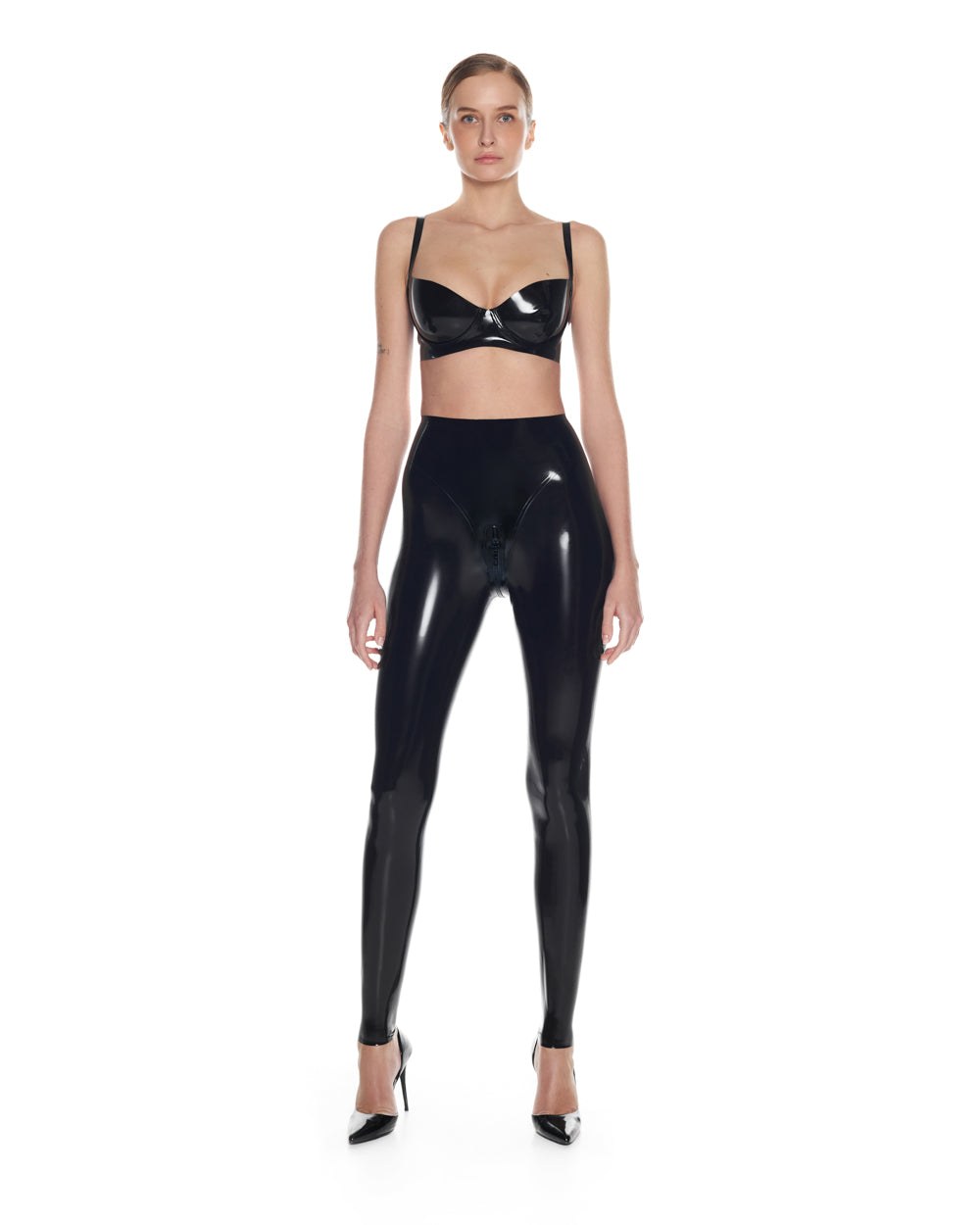 Latex lingerie Set Latex Bra Latex Panties Transparent Black – ANOESES